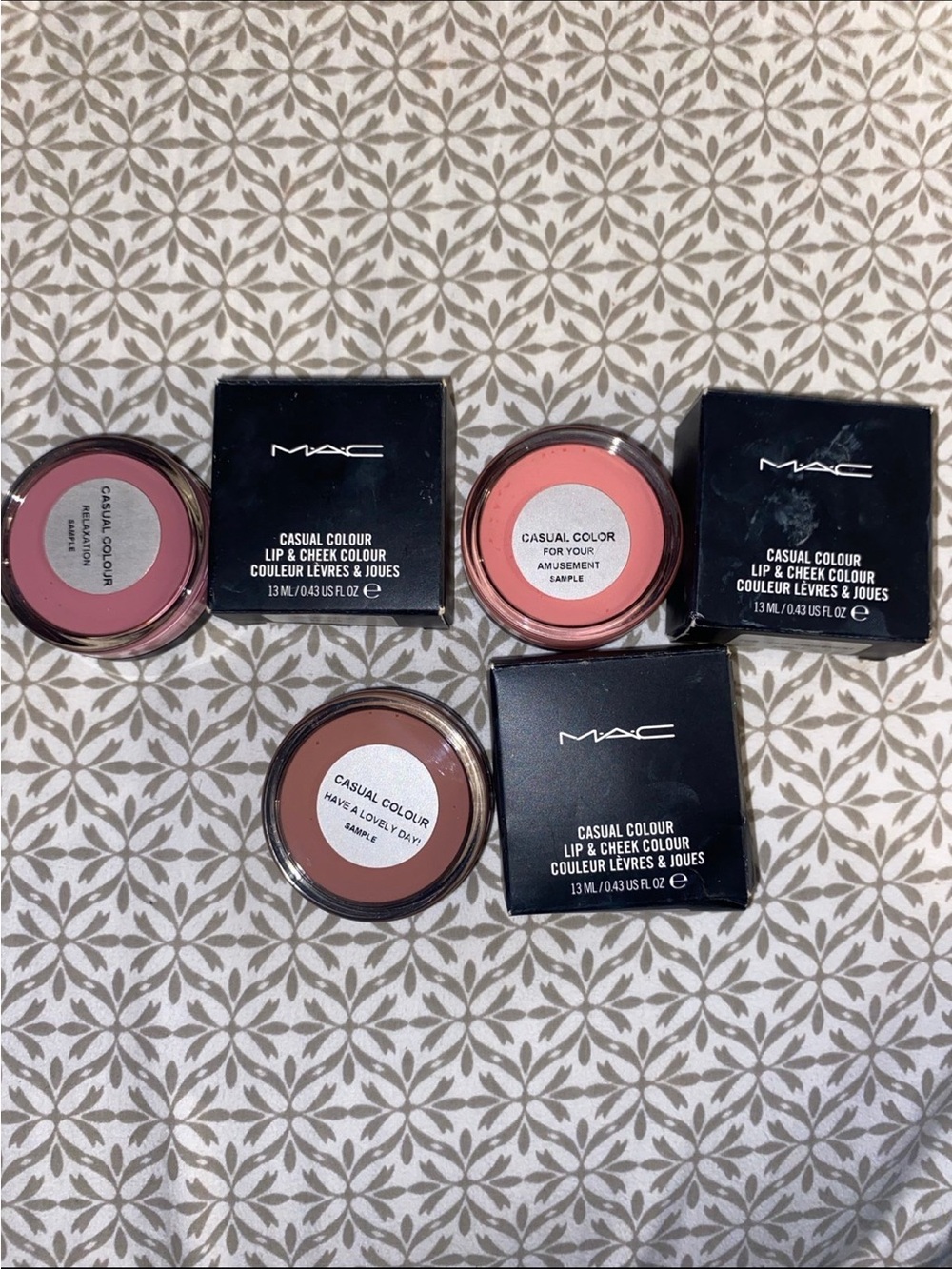 MAC Cosmetics Casual Colour Lip & Cheek Blush Trio — Rose, Pink, Coral